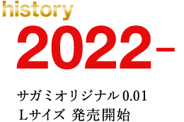 history 2022. サガミオリジナル0.01 Lサイズ発売開始